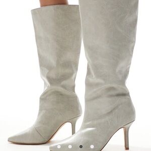 RAID Rumyna knee high boots in gray brushed